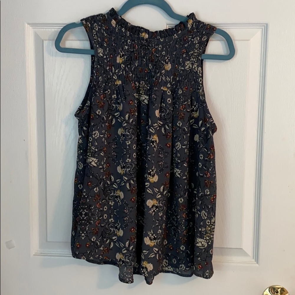 Mock neck floral tank top